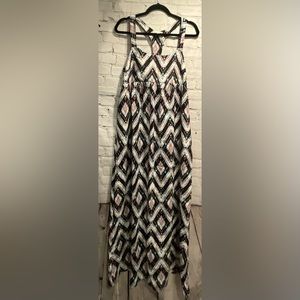 Love Fire Women’s Racerback Maxi Dress, Size XL, Multi Color Tribal Print